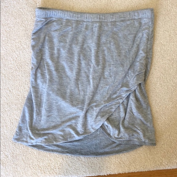 Shirred Crossfront skirt in Heather Gray - Picture 2 of 4